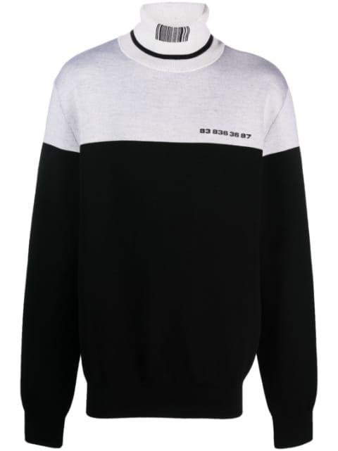 Numbered roll neck jumper by VTMNTS
