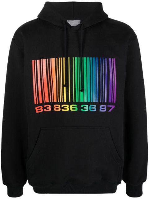 barcode-print pullover hoodie by VTMNTS