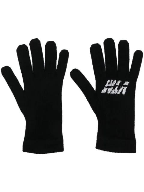 intarsia-knit logo gloves by VTMNTS