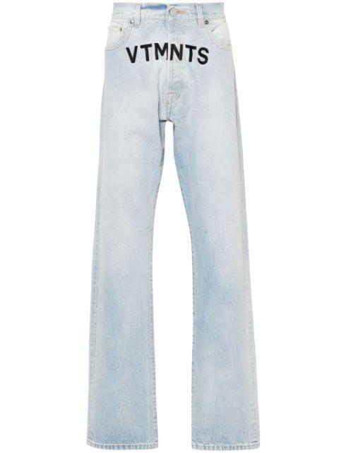 logo-embroidered cotton jeans by VTMNTS