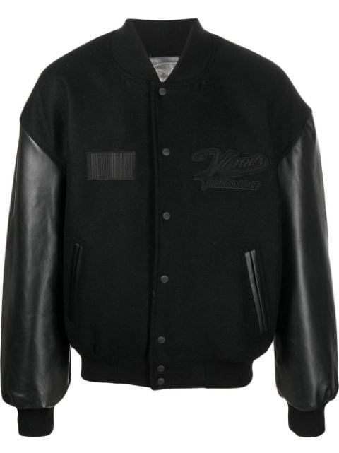 logo-patch long-sleeve bomber jacket by VTMNTS