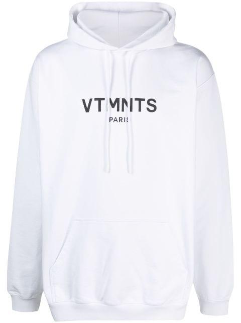 logo-print drawstring hoodie by VTMNTS