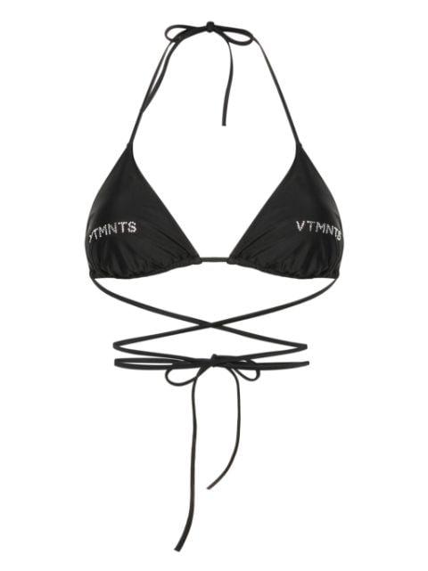 rhinestone-embellished bikini top by VTMNTS