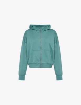 Halo Modern Zip Relaxed Stretch-Woven Hoodie by VUORI