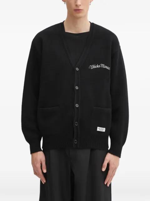embroidered V-neck cardigan by WACKO MARIA