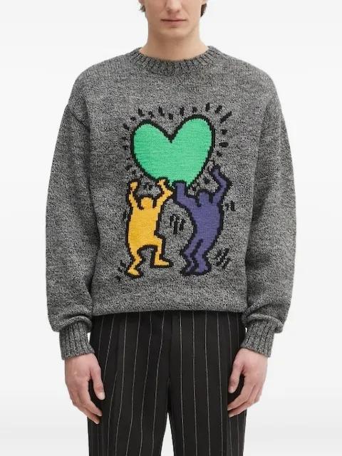 heart-motif wool sweater by WACKO MARIA