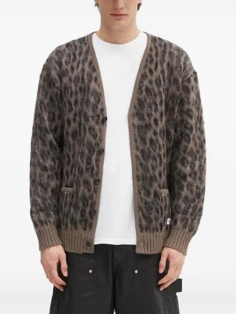 leopard-print button cardigan by WACKO MARIA