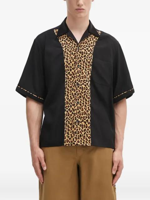 leopard-print panel shirt by WACKO MARIA
