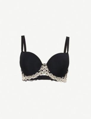 Embrace Lace jersey and stretch-lace contour bra by WACOAL