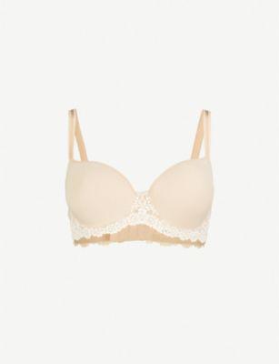 Embrace Lace jersey and stretch-lace contour bra by WACOAL