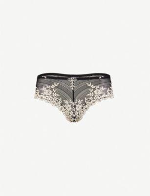 Embrace Lace stretch-lace tanga briefs by WACOAL