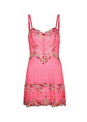 Embrace embroidered lace-panelled chemise by WACOAL