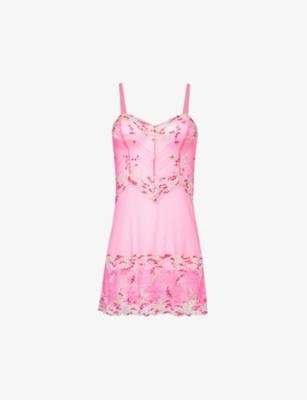 Embrace floral-embroidered stretch-lace chemise by WACOAL
