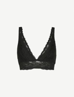 Halo triangle-cupped stretch-lace bra by WACOAL