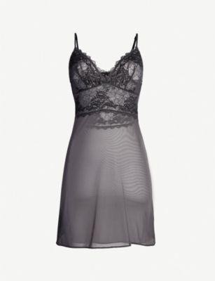 Lace Perfection stretch-lace and mesh chemise by WACOAL