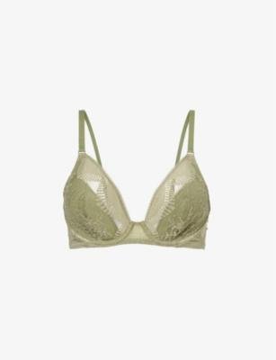 Sensual plunge-neck stretch-lace bra by WACOAL