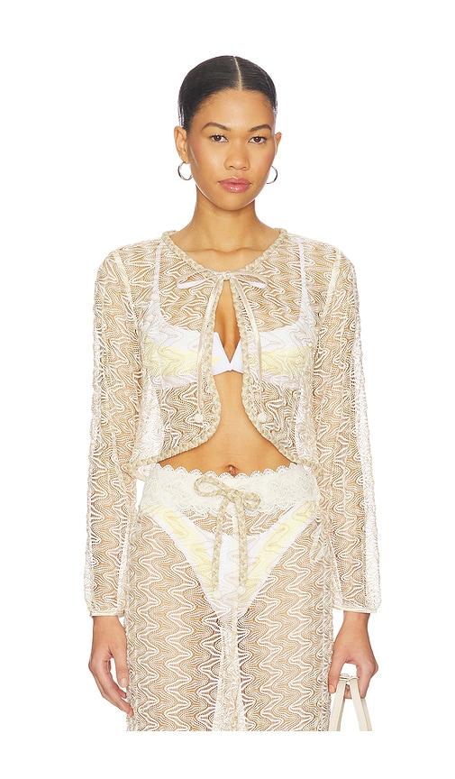 Waimari Dorada Top in Ivory,Metallic Gold by WAIMARI