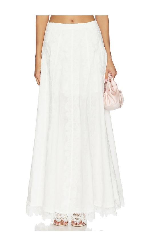 Waimari Resplandor Maxi Skirt in White by WAIMARI