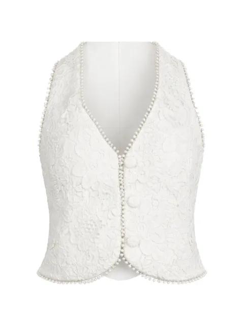 floral lace button vest by WAIMARI