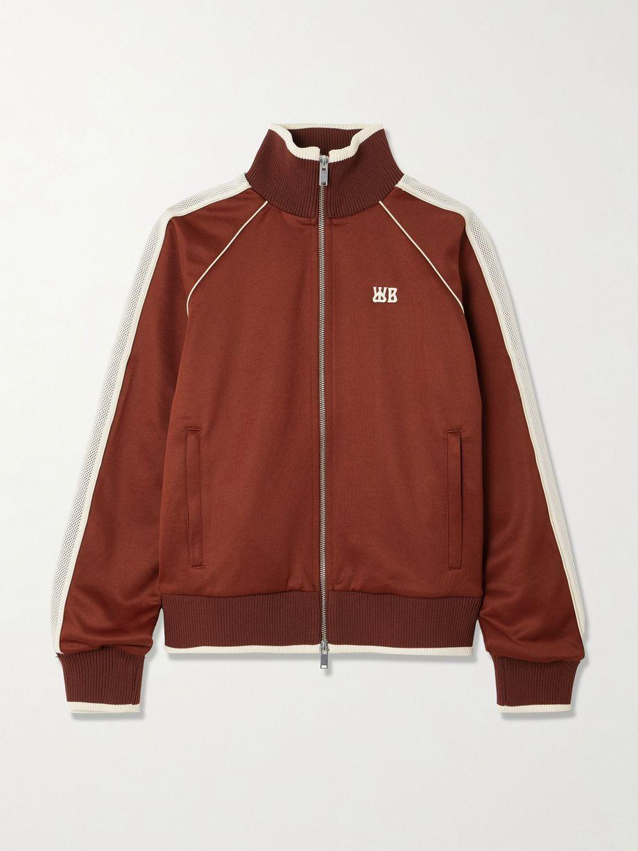 Anthem embroidered mesh-trimmed jersey track jacket by WALES BONNER