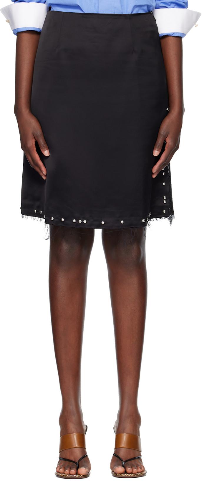 Black Iris Studded Midi Skirt by WALES BONNER