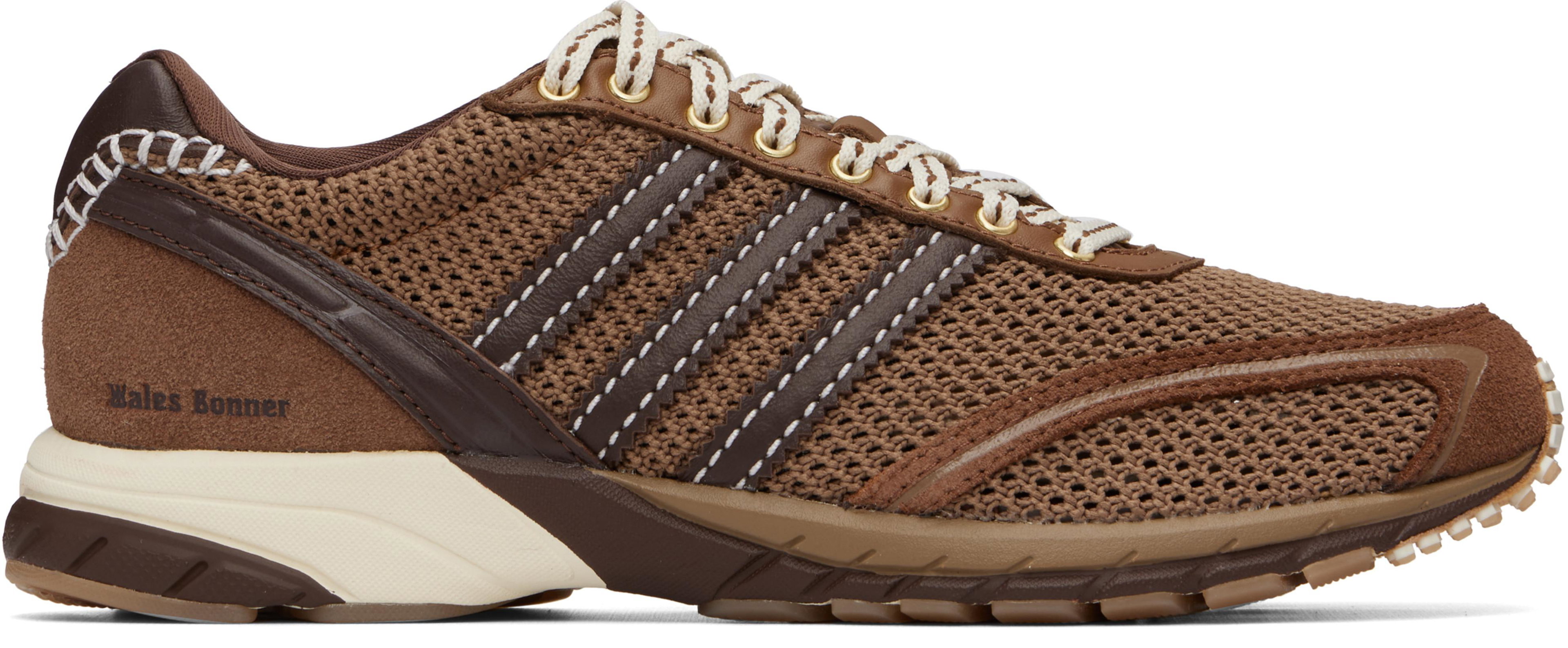 Brown adidas Originals Edition Adizero Adios Mesh Sneakers by WALES BONNER