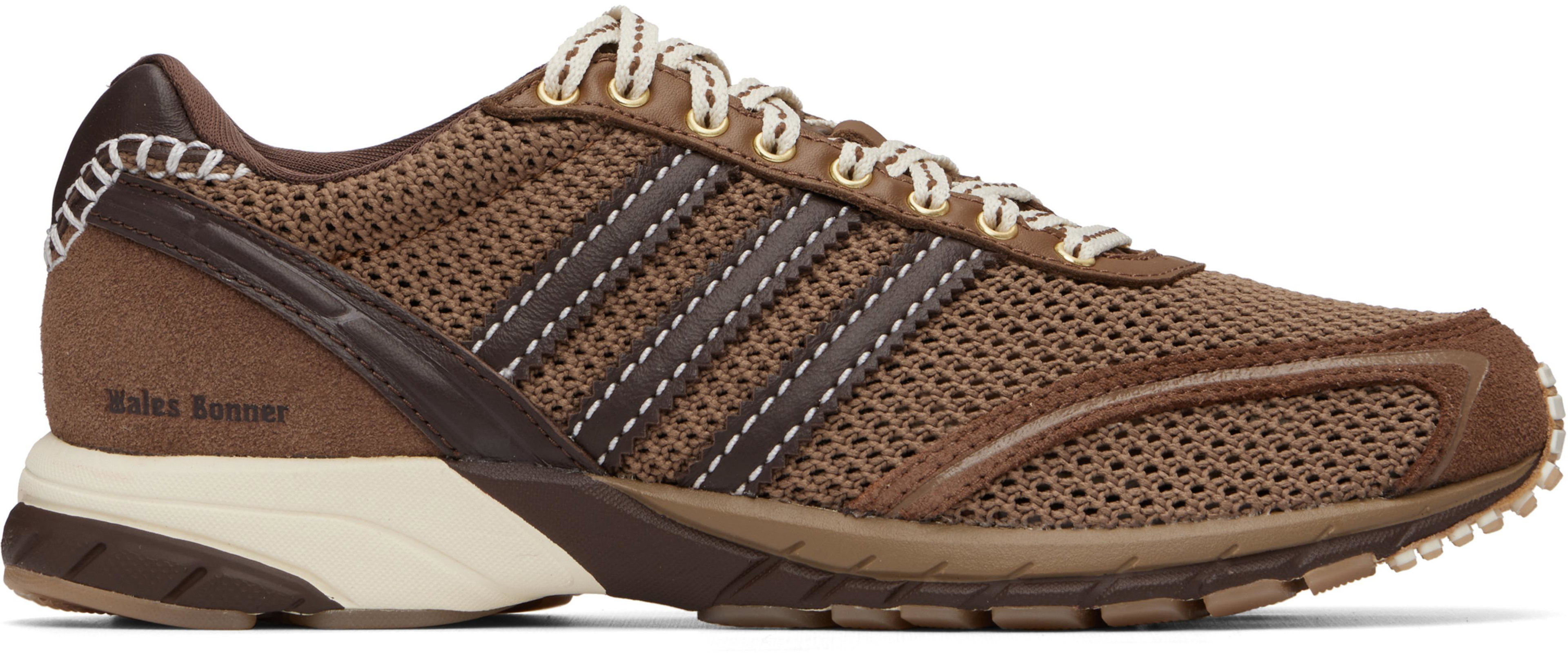 Brown adidas Originals Edition Adizero Adios Mesh Sneakers by WALES BONNER