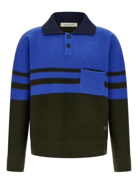 Calm stripe-panel polo shirt by WALES BONNER