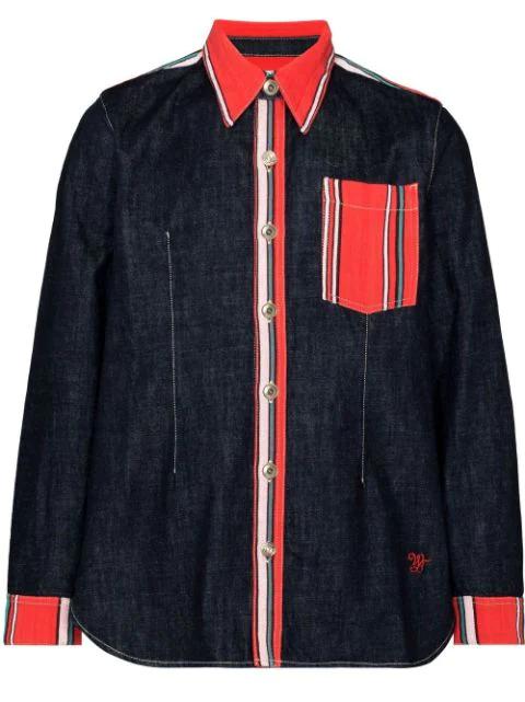Cotonou patch pocket denim shirt by WALES BONNER