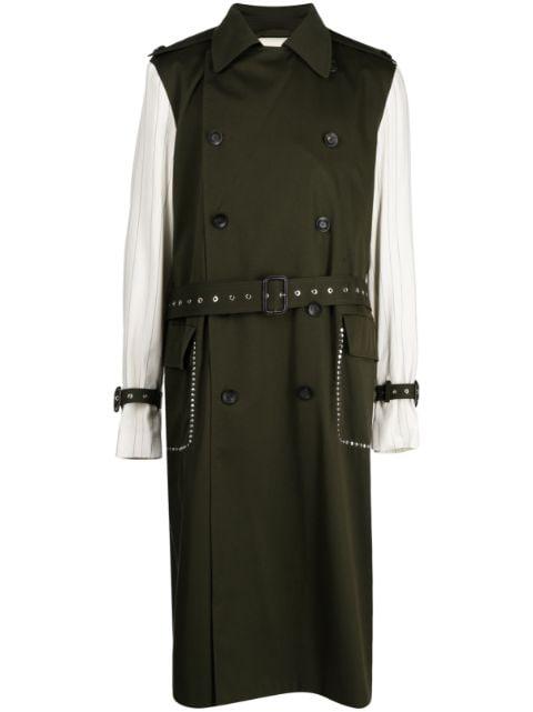 Echo panelled trench coat by WALES BONNER