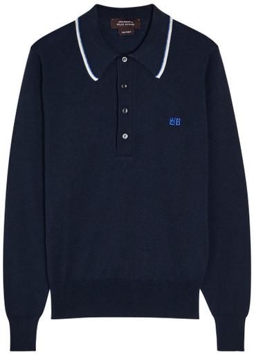 Henry logo fine-knit merino wool polo jumper by WALES BONNER