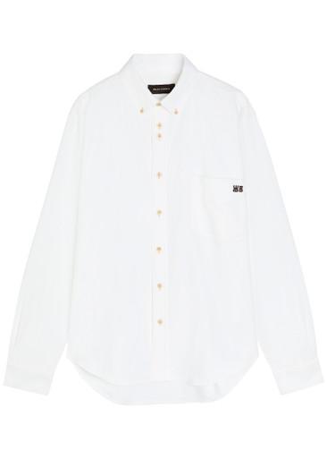 Isaac logo-embroidered piqué cotton Oxford shirt by WALES BONNER