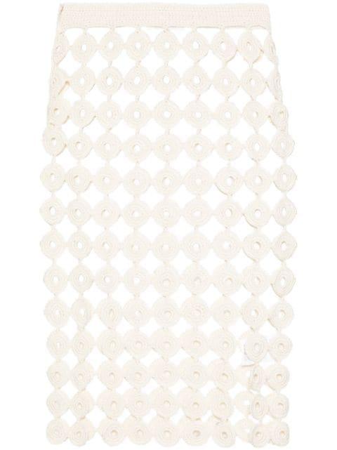 Stanza crochet-knit midi skirt by WALES BONNER