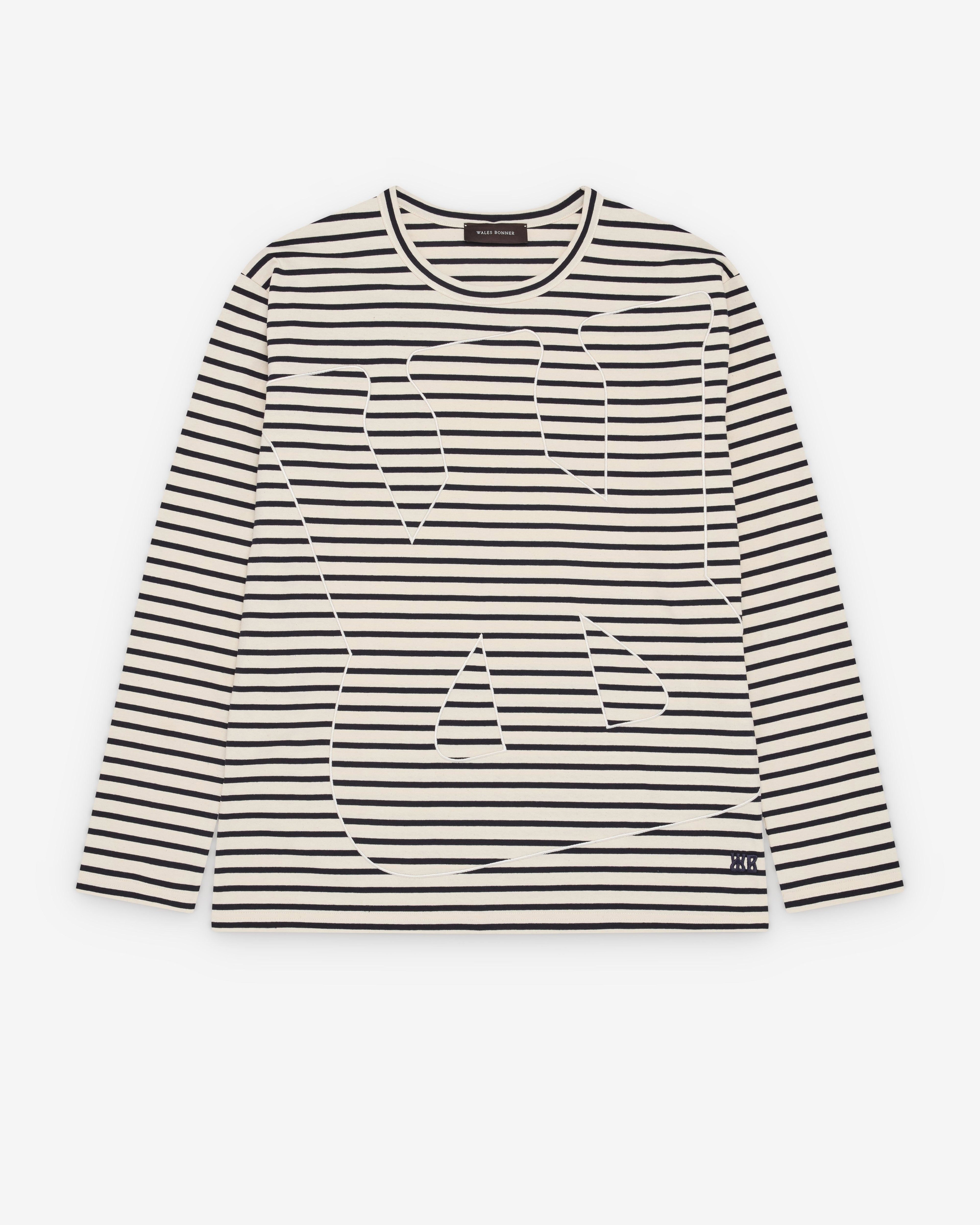 Wales Bonner - Men's Crown Long Sleeve - (Ivory/Navy) by WALES BONNER