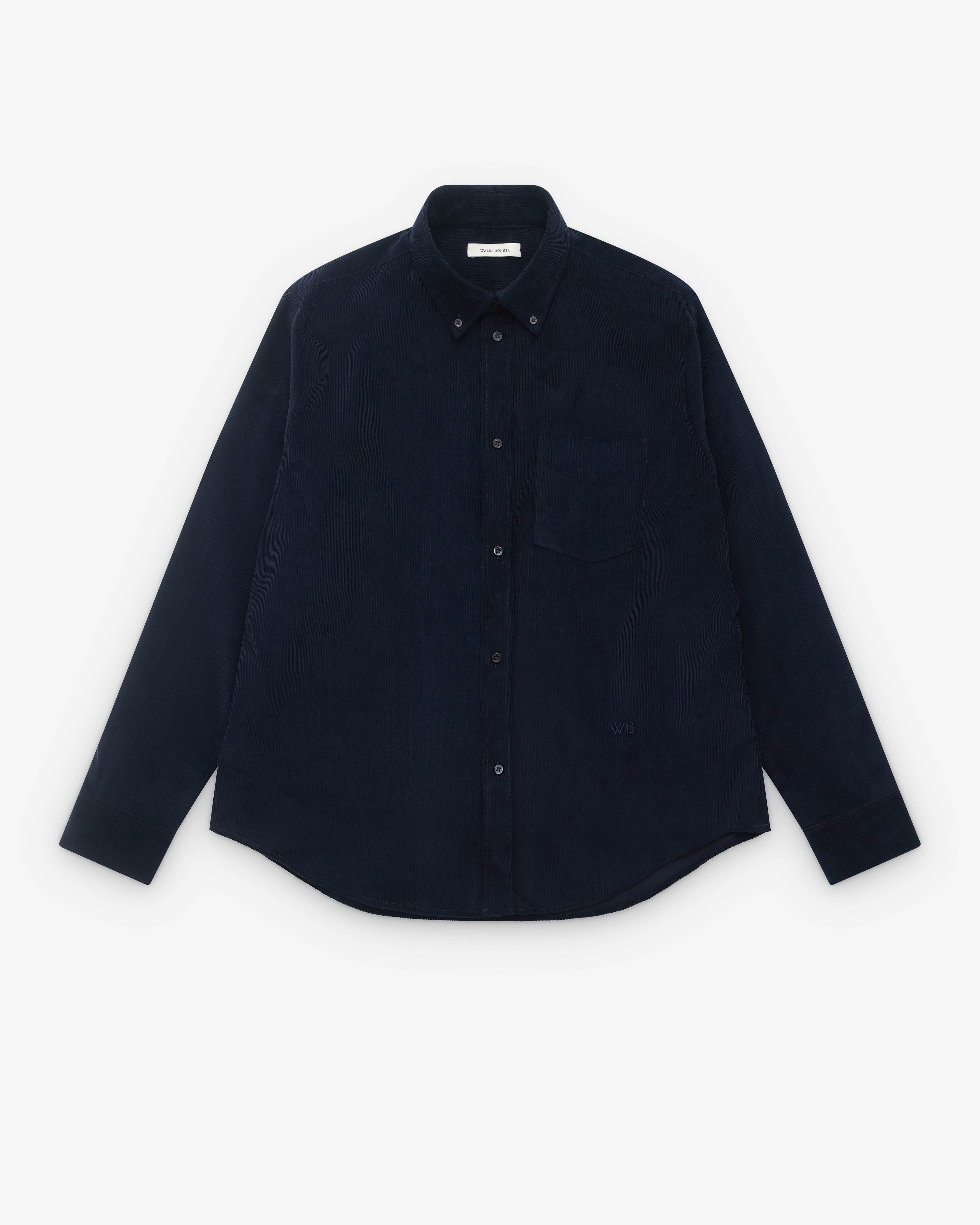 Wales Bonner - Men’s Grove Corduroy Shirt - (Navy) by WALES BONNER