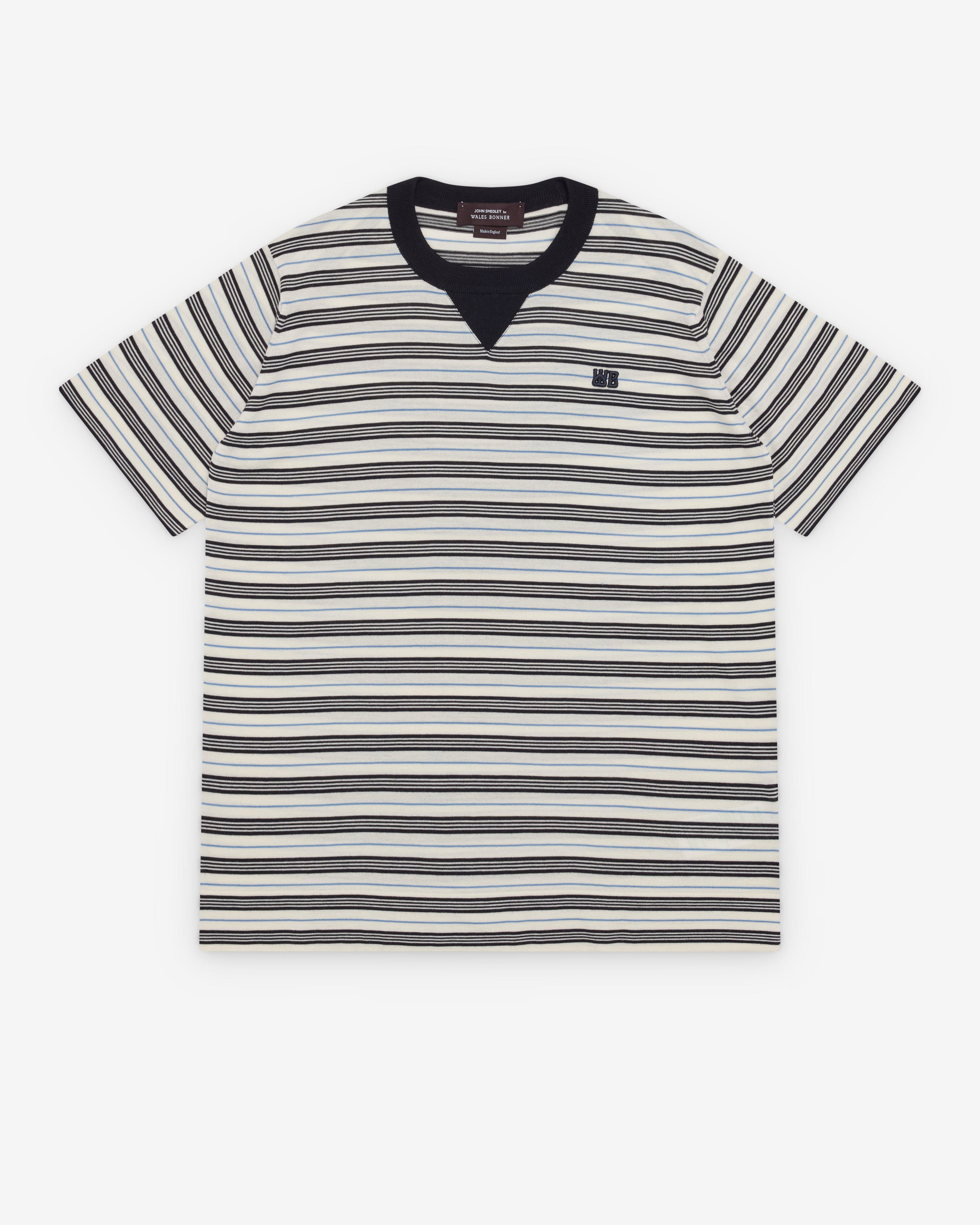 Wales Bonner - Men's Song Tee - (Ivory/Navy) by WALES BONNER