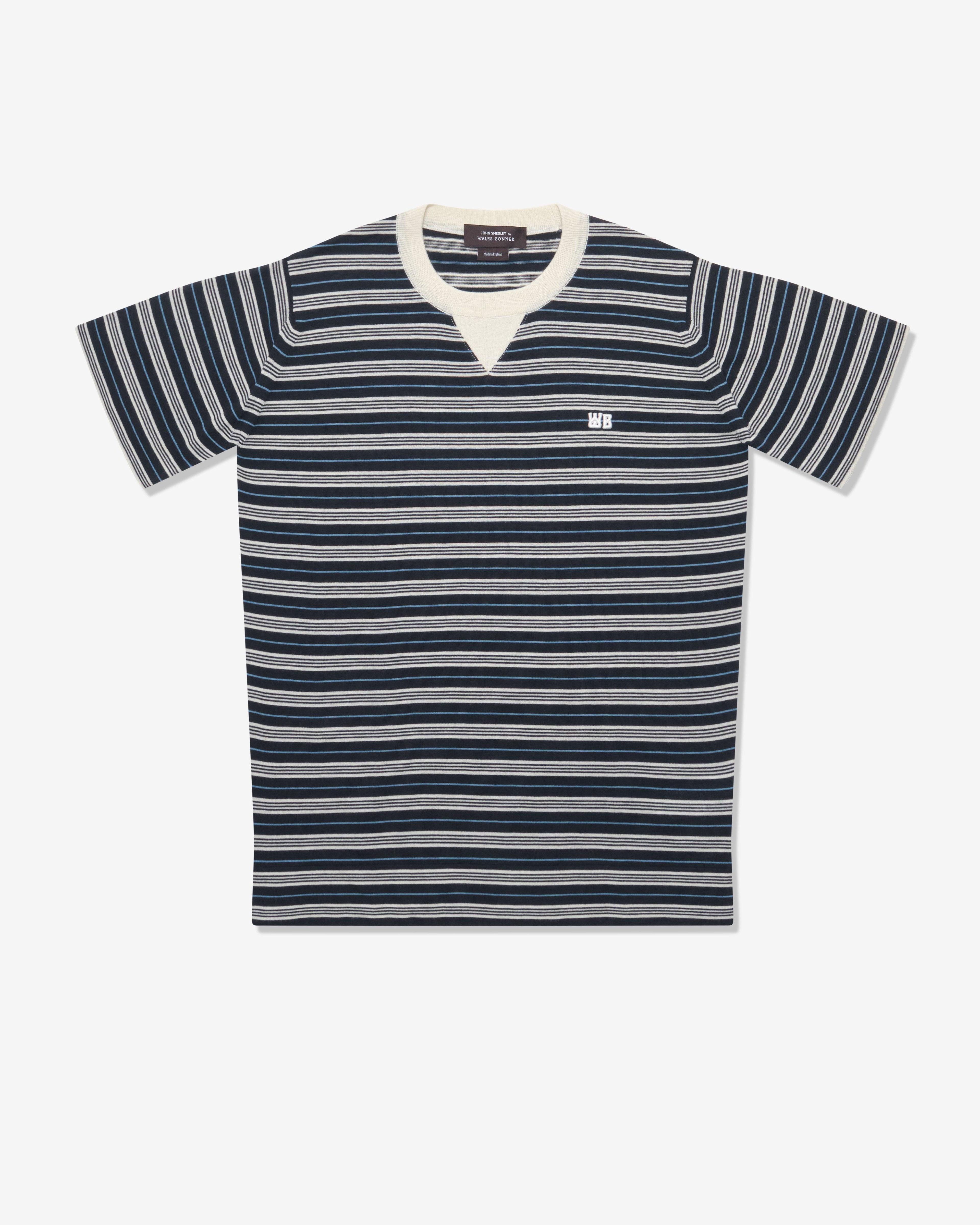 Wales Bonner - Men's Song Tee - (Navy/Ivory) by WALES BONNER