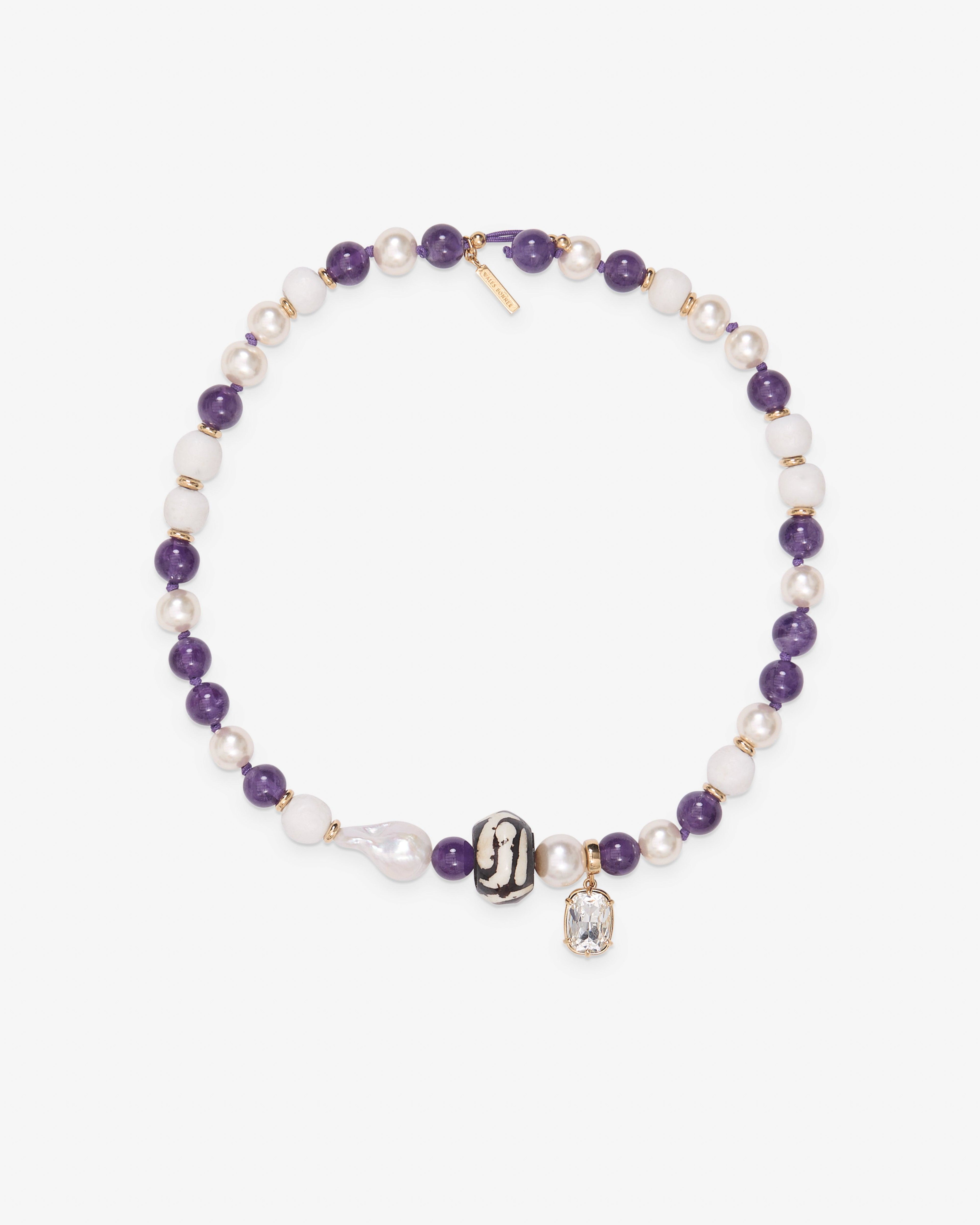 Wales Bonner - Story Necklace - (Purple/White) by WALES BONNER