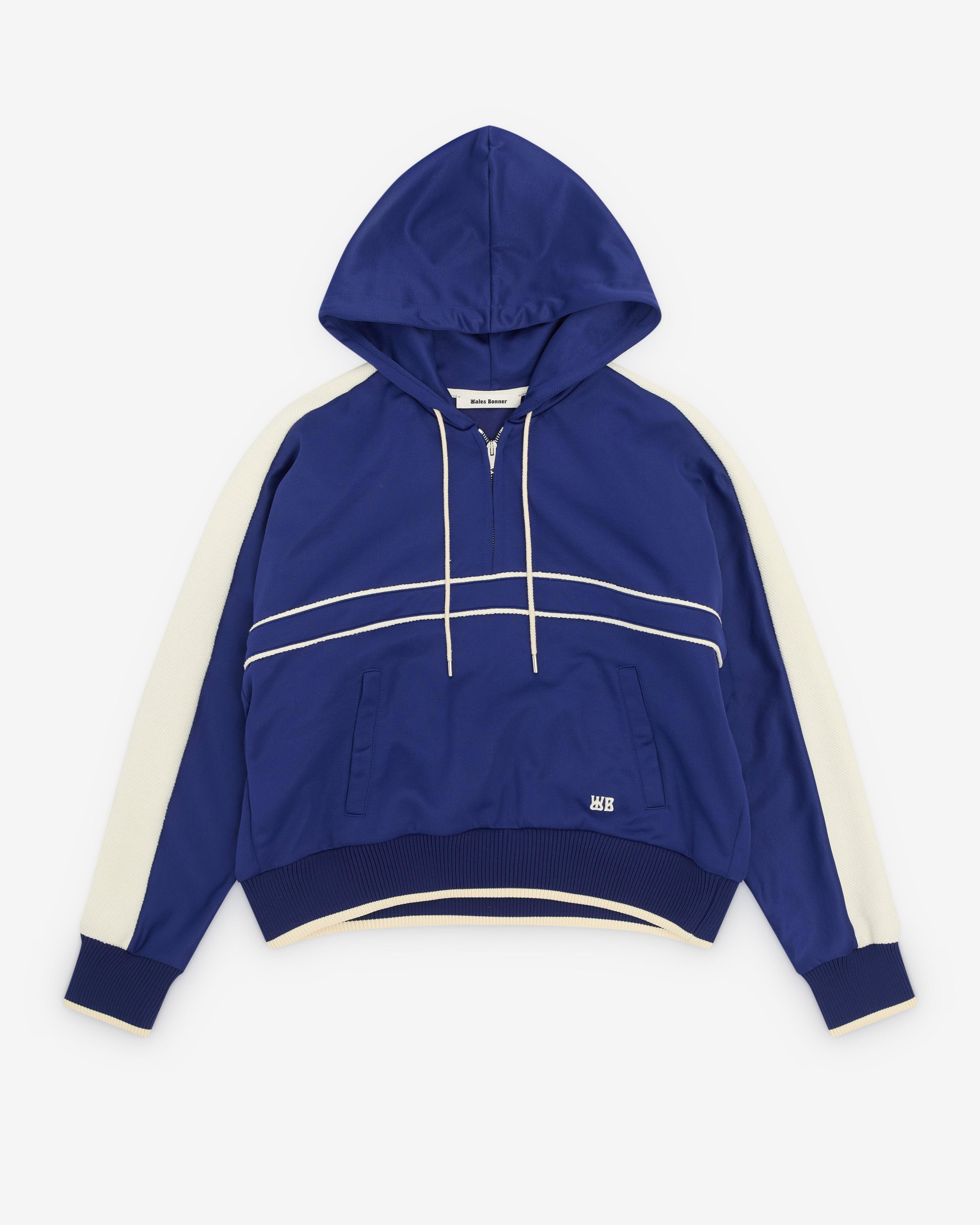 Wales Bonner - Women’s Mantra Hoodie - (Navy/Cream) by WALES BONNER
