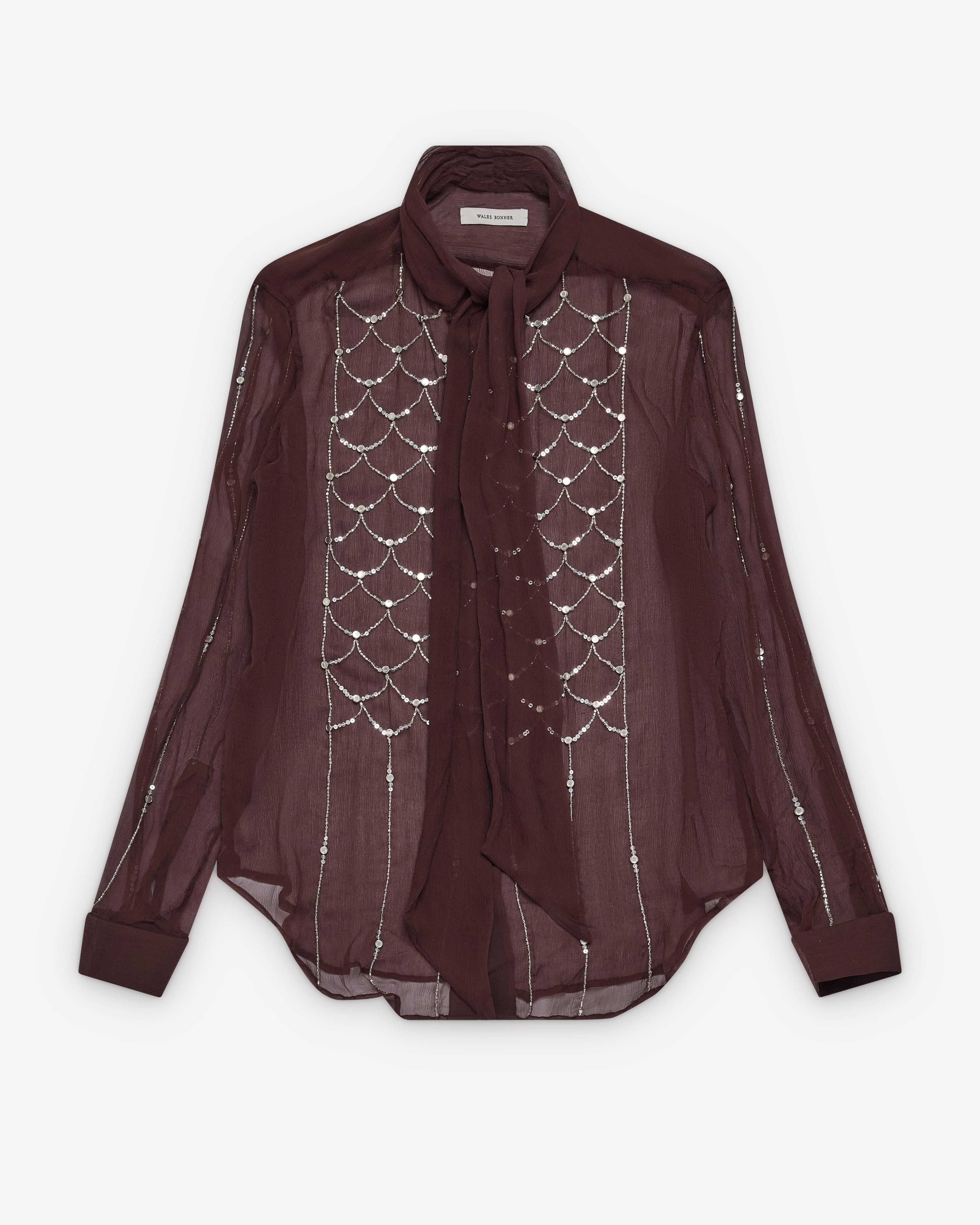 Wales Bonner - Women's Melody Shirt - (Dark Brown) by WALES BONNER