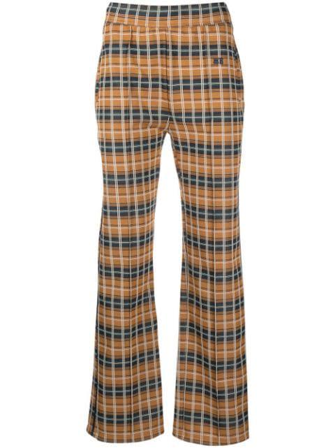 check-pattern straight-leg trousers by WALES BONNER