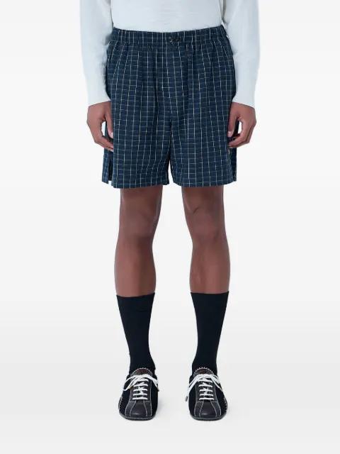 checked elasticated tailored shorts by WALES BONNER