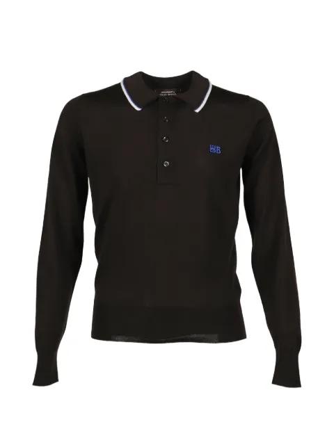 embroidered-logo polo sweater by WALES BONNER