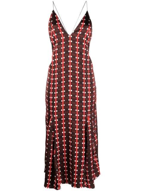geometric-print V-neck maxi dress by WALES BONNER