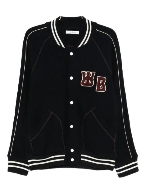 patch-detailing embroidered coat by WALES BONNER