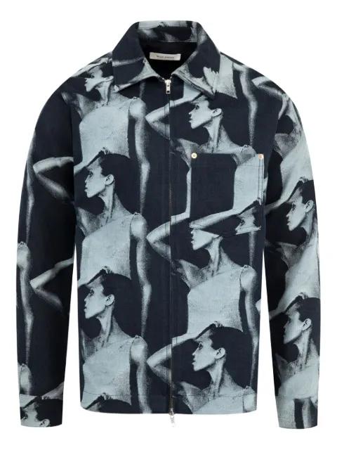 photographic-print zip jacket by WALES BONNER