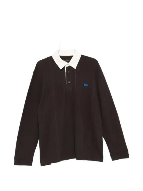 pique long-sleeve polo shirt by WALES BONNER