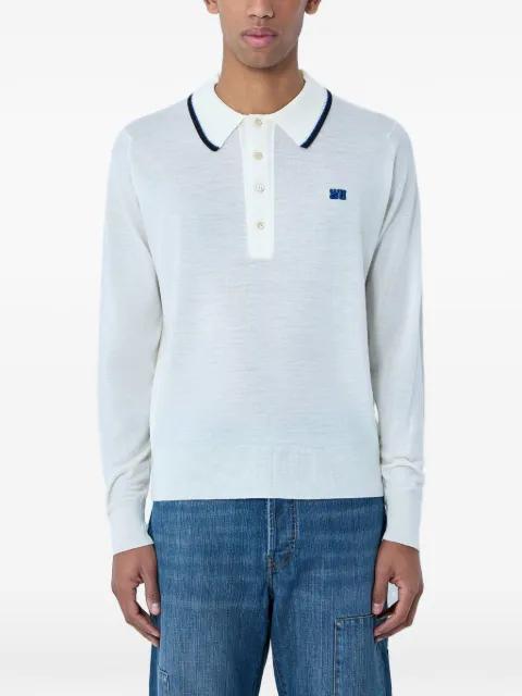 point-collar knitted polo shirt by WALES BONNER