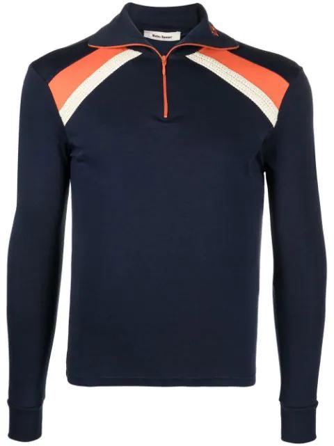 short-zip stripe-detail top by WALES BONNER