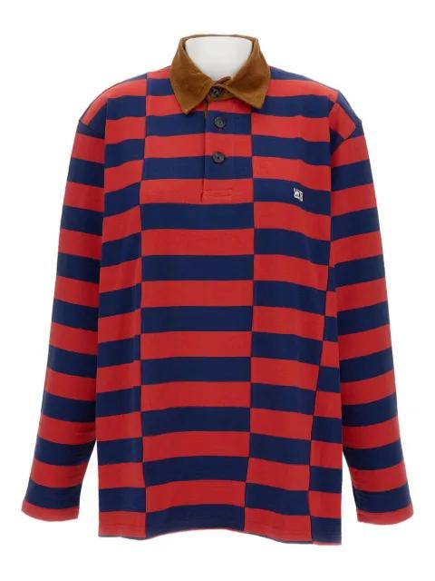 striped long-sleeve polo shirt by WALES BONNER